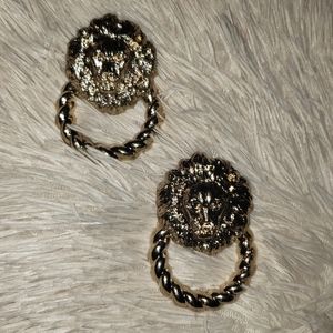 Melody Ehsani Lions Head Door Knocker Earrings